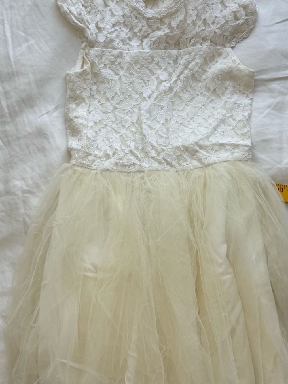 Girls Ivory Lace Bodice Tulle Party Dress